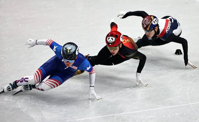 MILAN, ITALY - FEBRUARY 16: Lin Xiaojun of Team China competes in heats of the Short Track Speed skating, Eisschnelllauf Men s 500m on day ten of the Milano Cortina 2026 Winter Olympic Games, Olympische Spiele, Olympia, OS at Milano Ice Skating Arena on February 16, 2026 in Milan, Italy.  Copyright: xCHINASPORTSx 111621806600