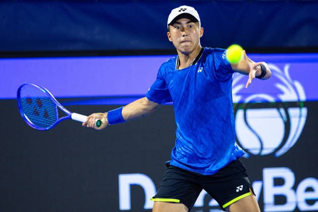 2026 Delray Beach Open - Day 1 - Frances Tiafoe USA Vs Rinky Hijikata AUS Rinky Hjikata of Australia plays against Frances Tiafoe of the USA during their match on Day 1 of the Delray Beach Open at the Delray Tennis Center in Delray Beach, Florida, on February 16, 2026. Delray Beach FL United States  Copyright: xMauricioxPaizx originalFilename:paiz-2026delr260216_np5nu.jpg