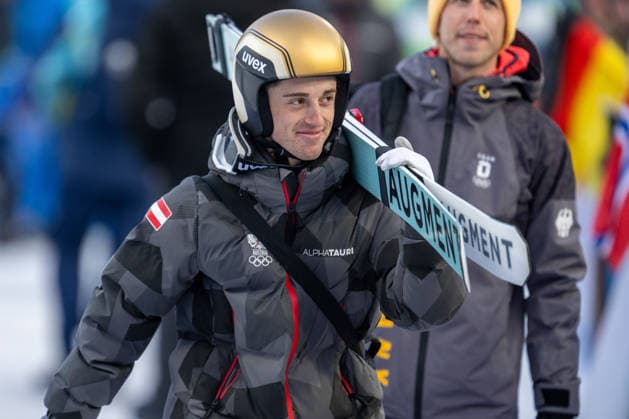 OLYMPICS - Winter Olympic Games, Olympische Spiele, Olympia, OS Milano Cortina 2026 PREDAZZO,ITALY,17.FEB.26 - OLYMPICS, NORDIC SKIING, NORDIC COMBINED, Ski jumping, Skispringen, Ski, nordisch - Winter Olympic Games Milano Cortina 2026, large hill. Image shows Stefan Rettenegger (AUT).  GEPAxpictures xOliverxLerch