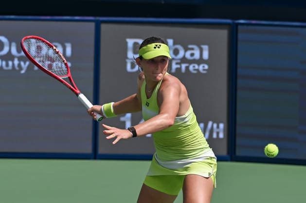 2026 Dubai Duty Free Tennis Championship DUBAI, UNITED ARAB EMIRATES - FEBRUARY 17: Varvara Gracheva of France in action against Jessica Pegula (not seen) of United States during the women s singles match on Day Three of the Dubai Duty Free Tennis Championships at Dubai Duty Free Tennis Stadium on February 17, 2026 in Dubai, United Arab Emirates. Waleed Zein Anadolu Dubai United Arab Emirates. Editorial use only. Please get in touch for any other usage.  Copyright: x2026xAnadoluxWaleedxZeinx