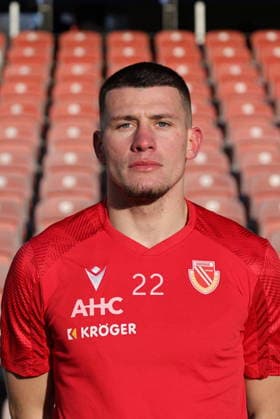22 Mladen Cvjetinovic (Energie Cottbus) Fussball 3. Liga 2025 2026 FC Energie Cottbus Porträt Porträttermin Vorstellung xptt