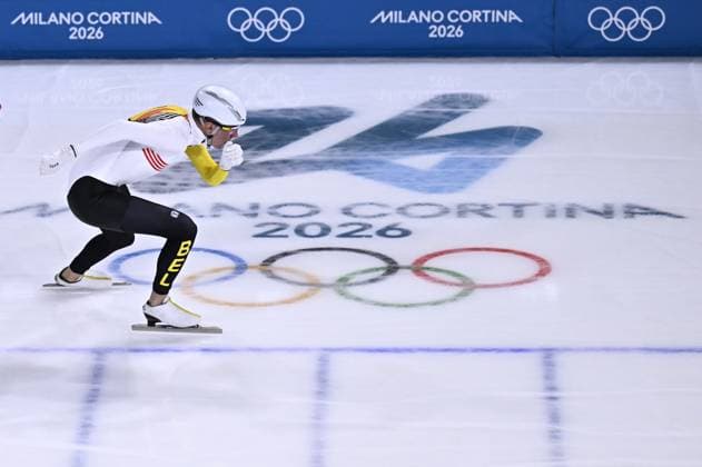 Belgian speed skater Bart Swings pictured during a training session at the Milano Cortina 2026 Olympic Winter games, Winterspiele,Spiele, Summer games on Tuesday 17 February 2026 in Milan, Italy. The XXV Winter Olympics take place from 6 to 22 February 2026 in Italy. JASPERxJACOBS  x163928333x