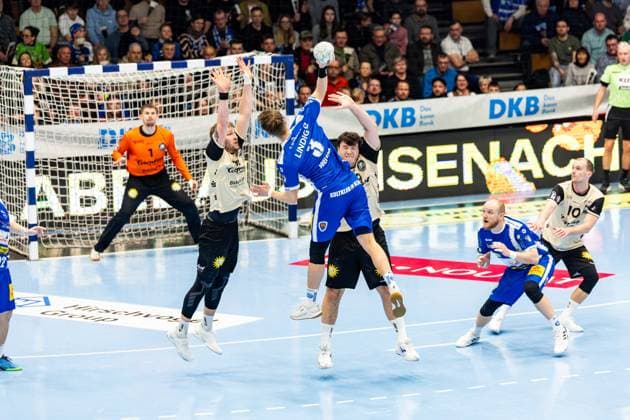 16.02.206, GER, Handball, Maenner, Saison 25 26, Daikin 1.Bl, 21.Spieltag, ThSV Eisenach - Bergischer HC Oskar Joelsson (ThSV Eisenach,3) 99817 Eisenach Werner-Assmann-Halle Am Sportp Thueringen Deutschland