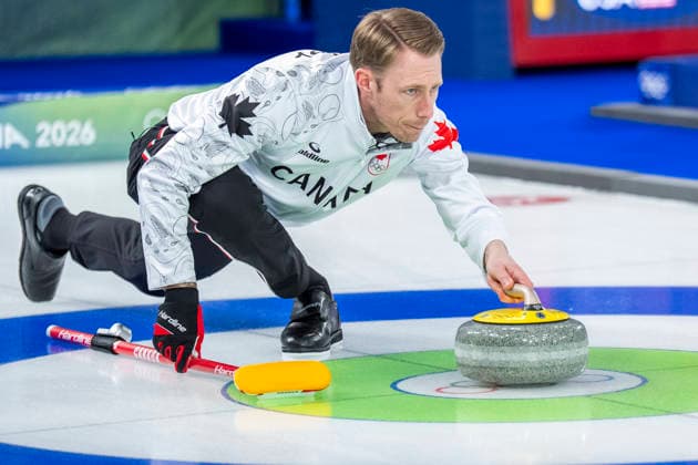 Curling - Milano Cortina 2026 Winter Olympics: Day 9 Marc Kennedy during Milano Cortina 2026 Winter Olympics Men s Curling Round Robin at Curling Olympic Stadium in Cortina D Ampezzo on February 15, 2026 Cortina Italy  Copyright: xAndrzejxIwanczukx originalFilename:iwanczuk-curlingm260217_np6c3.jpg