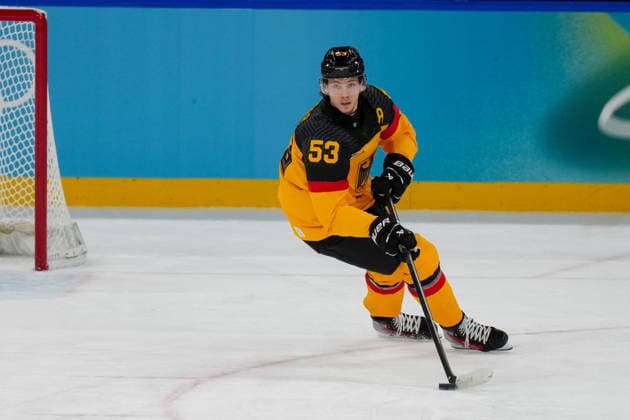 Moritz Seider (Germany) controll the puck during the Ice hockey, Eishockey Men - Qualification Play-off match between Germany v France on day eleven of the Milano Cortina 2026 Winter Olympic Games, Olympische Spiele, Olympia, OS at Milano Santagiulia IHO Ice Hockey Arena on February 17, 2026 in Milan, Italy. (Photo by Alex Gottschalk DeFodi Images) - *** Moritz Seider Germany controll the puck during the Ice Hockey Men Qualification Play off match between Germany v France on day eleven of the Milano Cortina 2026 Winter Olympic games at Milano Santagiulia IHO Ice Hockey Arena on February 17, 2026 in Milan, Italy Photo by Alex Gottschalk DeFodi Images