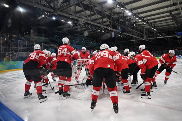 Team Suisse during Ice hockey, Eishockey Olympic Winter games, Winterspiele,Spiele, Summer games Milano-Cortina 2026 in Milano, Italy, February 17 2026  Copyright: xFilippoxTomasi IPAxSportx xipa-agency.netx xx IPA_71638795 IPA_Agency_IPA71638795
