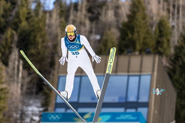(260217) -- PREDAZZO, Feb. 17, 2026 -- Jens Luraas Oftebro of Norway competes during the Ski jumping, Skispringen, Ski, nordisch competition round of the Nordic Combined Individual Gundersen Large Hill 10km at the 2026 Milan-Cortina Winter Olympics in Predazzo, Italy, Feb. 17, 2026. ) (MICO2026)ITALY-PREDAZZO-OLYMPIC Winter games, Winterspiele,Spiele, Summer games NORDIC COMBINED-INDIVIDUAL GUNDERSEN LARGE HILL 10KM HuangxWei 
