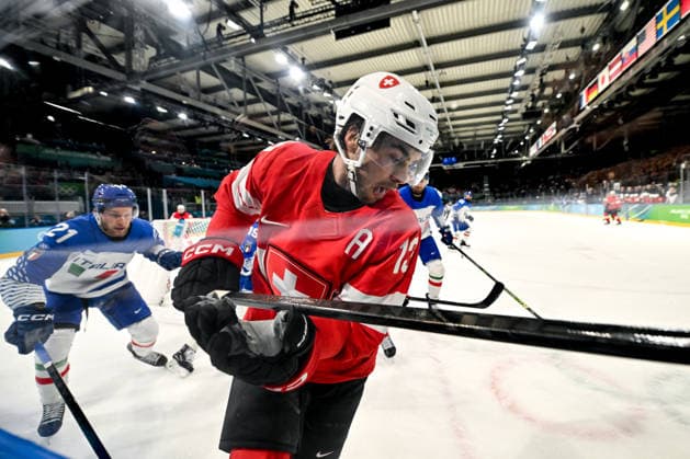 17 02 2026, Milano, Rho Ice hockey, Eishockey Arena, Winter Olympics: Switzerland - Italy (Ice Hockey), Nico Hischier of Switzerland Milano Rho Ice Hockey Arena Lombardy Italy *** 17 02 2026, Milano, Rho Ice Hockey Arena, Winter Olympics Switzerland Italy Ice Hockey , Nico Hischier of Switzerland Milano Rho Ice Hockey Arena Lombardy Italy Copyright: xJustPictures.ch AndreaxBrancax jp-en-AnBr-AB-DSC_796017022026