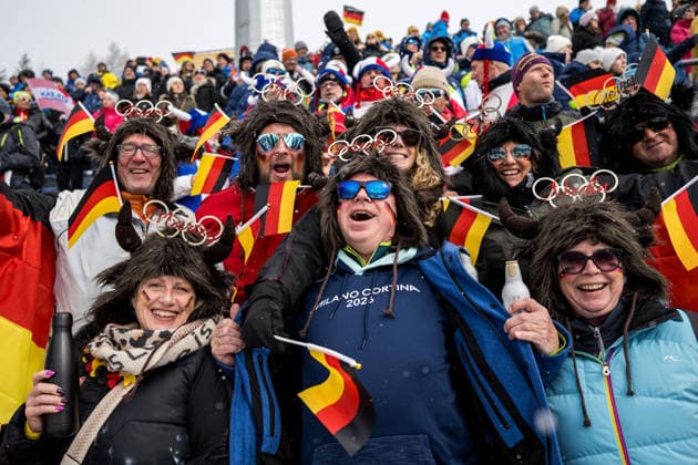 260217 Fans of Germany ahead of men s 4 x 7,5 km relay biathlon during day 11 of the 2026 Winter Olympics on February 17, 2026 in Anterselva. Photo: Joel Marklund BILDBYRAN kod JM JM0796 skidskytte biathlon skiskyting Olympic Games, Olympische Spiele, Olympia, OS olympics winter olympics os ol olympiska spel vinter-os olympiske leker milano cortina 2026 milan cortina 2026 milano cortina 2026 olympic games milano cortina 2026 winter olympic games milano cortina-os milano cortina-ol vinter-ol 11 bbeng stafett relay publik tyskland *** 260217 Fans of Germany ahead of men s 4 x 7,5 km relay biathlon during day 11 of the 2026 Winter Olympics on February 17, 2026 in Anterselva Photo Joel Marklund BILDBYRAN code JM JM0796 biathlon biathlon biathlon olympic games olympics olympics winter olympics os ol olympic games winter os olympic games milano cortina 2026 milan cortina 2026 milano cortina 2026 olympic games milano cortina 2026 winter olympic games milano cortina os milano cortina ol winter ol 11 bbeng relay relay public germany  Copyright: JOELxMARKLUND BB260217JM007