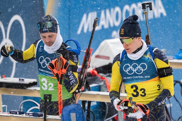 260217 Jesper Nelin and Martin Ponsiluoma of Sweden ahead of men s 4 x 7,5 km relay biathlon during day 11 of the 2026 Winter Olympics on February 17, 2026 in Anterselva. Photo: Joel Marklund BILDBYRAN kod JM JM0796 skidskytte biathlon skiskyting Olympic Games, Olympische Spiele, Olympia, OS olympics winter olympics os ol olympiska spel vinter-os olympiske leker milano cortina 2026 milan cortina 2026 milano cortina 2026 olympic games milano cortina 2026 winter olympic games milano cortina-os milano cortina-ol vinter-ol 11 bbeng stafett relay sverige *** 260217 Jesper Nelin and Martin Ponsiluoma of Sweden ahead of men s 4 x 7,5 km relay biathlon during day 11 of the 2026 Winter Olympics on February 17, 2026 in Anterselva Photo Joel Marklund BILDBYRAN code JM JM0796 biathlon biathlon biathlon olympic games olympics winter olympics os ol olympiska spel vinter os olympiske leker milano cortina 2026 milan cortina 2026 milano cortina 2026 olympic games milano cortina 2026 winter olympic games milano cortina os milano cortina ol vinter ol 11 bbeng relay relay sverige  Copyright: JOELxMARKLUND BB260217JM010