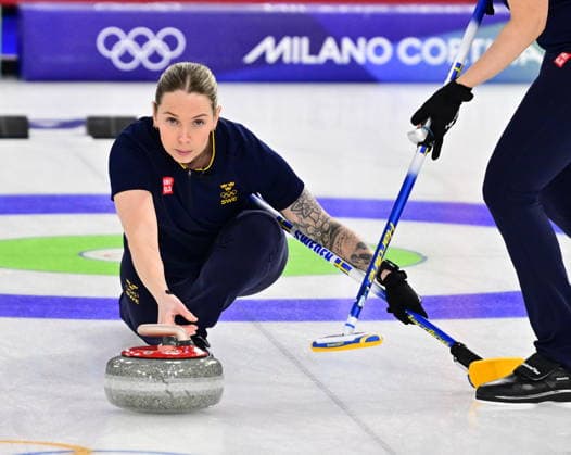 CORTINA, ITALY 20260217 Sweden s Sofia Scharback in team Hasselborg during the women s group stage match, round 9, between Sweden and Canada in the Olympic curling in Cortina. *** The image is included in the SPORTS PACKAGE. For others PAYMENT IMAGE ** CORTINA ITALY x10030x *** CORTINA, ITALY 20260217 Sweden s Sofia Scharback in team Hasselborg during the women s group stage match, round 9, between Sweden and Canada in the Olympic curling in Cortina The image is included in the SPORTS PACKAGE For others PAYMENT IMAGE CORTINA ITALY x10030x  Copyright: xJonasxEkströmer TTx 2026 OLYMPICS WOMEN S CURLING SWEDEN-CANADA