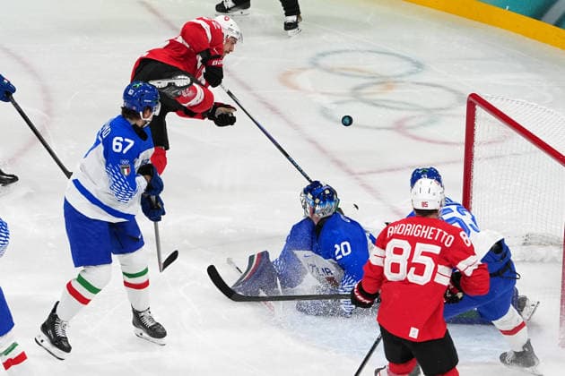 Ice hockey, Eishockey - Italy-Switzerland at the 2026 Winter Olympics, Milan, Italy, Thursay, Feb. 17, 2026. (Gian Mattia D Alberto LaPresse)  Copyright: xGianxMattiaxD Alberto LaPressex