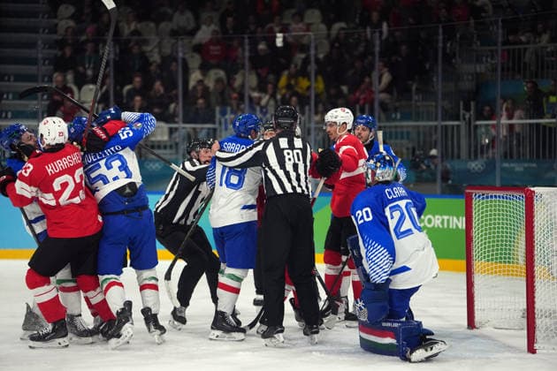 Ice hockey, Eishockey - Italy-Switzerland at the 2026 Winter Olympics, Milan, Italy, Thursay, Feb. 17, 2026. (Gian Mattia D Alberto LaPresse)  Copyright: xGianxMattiaxD Alberto LaPressex