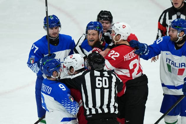 Ice hockey, Eishockey - Italy-Switzerland at the 2026 Winter Olympics, Milan, Italy, Thursay, Feb. 17, 2026. (Gian Mattia D Alberto LaPresse)  Copyright: xGianxMattiaxD Alberto LaPressex