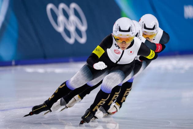 2026-02-17 Speed skating, Eisschnelllauf - Milano Cortina 2026 Winter Olympics - Day 11 MILAN, ITALY - FEBRUARY 17: Momoka Horikawa of Japan, Miho Takagi of Japan, Ayano Sato of Japan competing in the Women s Team Pursuit during Day 11 of Speed Skating - Milano Cortina 2026 Winter Olympics at Milano Speed Skating Stadium on February 17, 2026 in Milan, Italy. (Photo by Joris Verwijst BSR Agency) Milan Italy Content not available for redistribution in The Netherlands directly or indirectly through any third parties. Copyright: xBSRxAgencyx