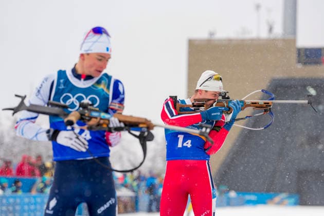 Winter Olympics in Milan Cortina 2026 Anterselva, Italy 20260217. Eric Perrot from France and Vetle Sjaastad Christiansen from Norway during the men s 4 x 7.5 km relay in biathlon at the Winter Olympics in Milano Cortina 2026. Photo: Heiko Junge NTB Anterselva Italy EDITORIAL USE ONLY. RESTRICTED USE FOR BETTING COMPANIES Ref:_SPO0a-2ChAfOYc.jpg *** Winter Olympics in Milan Cortina 2026 Anterselva, Italy 20260217 Eric Perrot from France and Vetle Sjaastad Christiansen from Norway during the men s 4 x 7 5 km relay in biathlon at the Winter Olympics in Milano Cortina 2026 Photo Heiko Junge NTB Anterselva Italy EDITORIAL USE ONLY RESTRICTED USE FOR BETTING COMPANIES  Copyright: xHeikoxJungex xNTBx