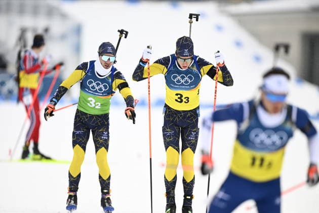 ANTERSELVA, ITALY 20260217 Sweden s Jesper Nelin passes to Martin Ponsiluoma on the third leg of the men s biathlon relay, 4x7.5km, in Anterselva during the Winter Olympics in Milano Cortina, Italy. *** The image is included in the SPORTS PACKAGE. For others PAYMENT IMAGE *** ANTERSELVA ITALY x10050x *** ANTERSELVA, ITALY 20260217 Sweden s Jesper Nelin passes to Martin Ponsiluoma on the third leg of the men s biathlon relay, 4x7 5km, in Anterselva during the Winter Olympics in Milano Cortina, Italy The image is included in the SPORTS PACKAGE For others PAYMENT IMAGE ANTERSELVA ITALY x10050x  Copyright: xPontusxLundahl TTx 2026 OLYMPICS MEN S BI-SHOOTING RELAY