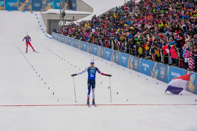Winter Olympics in Milan Cortina 2026 Anterselva, Italy 20260217. Eric Perrot from France and Vetle Sjastad Christiansen from Norway on the run during the men s 4 x 7.5 km relay in biathlon at the Winter Olympics in Milano Cortina 2026. Photo: Heiko Junge NTB Anterselva Italy EDITORIAL USE ONLY. RESTRICTED USE FOR BETTING COMPANIES Ref:_SPODPdELgD6qLQ.jpg *** Winter Olympics in Milan Cortina 2026 Anterselva, Italy 20260217 Eric Perrot from France and Vetle Sjastad Christiansen from Norway on the run during the men s 4 x 7 5 km relay in biathlon at the Winter Olympics in Milano Cortina 2026 Photo Heiko Junge NTB Anterselva Italy EDITORIAL USE ONLY RESTRICTED USE FOR BETTING COMPANIES  Copyright: xHeikoxJungex xNTBx