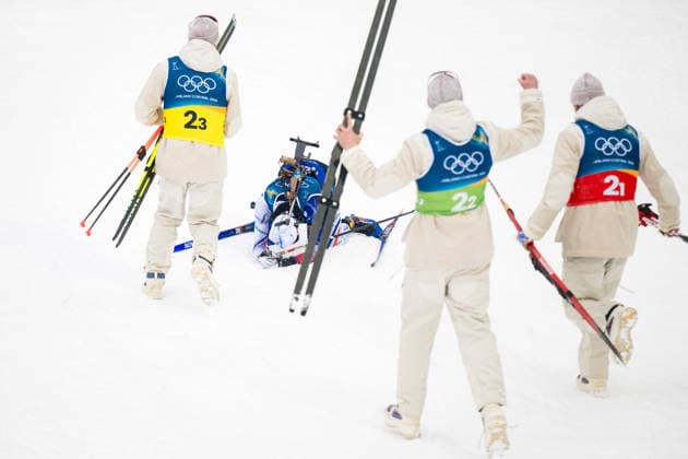 260217 Fabien Claude of France. Emilien Jacquelin of France, Quentin Fillon Maillet of France and Eric Perrot of France celebrate after competing in men s 4 x 7,5 km relay biathlon during day 11 of the 2026 Winter Olympics on February 17, 2026 in Anterselva. Photo: Mathias Bergeld BILDBYRAN kod MB JM0796 skidskytte biathlon skiskyting Olympic Games, Olympische Spiele, Olympia, OS olympics winter olympics os ol olympiska spel vinter-os olympiske leker milano cortina 2026 milan cortina 2026 milano cortina 2026 olympic games milano cortina 2026 winter olympic games milano cortina-os milano cortina-ol vinter-ol 11 bbeng stafett relay frankrike jubel *** 260217 Fabien Claude of France Emilien Jacquelin of France, Quentin Fillon Maillet of France and Eric Perrot of France celebrate after competing in men s 4 x 7,5 km relay biathlon during day 11 of the 2026 Winter Olympics on February 17, 2026 in Anterselva Photo Mathias Bergeld BILDBYRAN code MB JM0796 biathlon biathlon biathlon olympic games olympics olympics winter olympics os ol olympic games winter os olympic games milano cortina 2026 milan cortina 2026 milano cortina 2026 olympic games milano cortina 2026 winter olympic games milano cortina os milano cortina ol winter ol 11 bbeng relay relay france cheering  Copyright: MATHIASxBERGELD BB260217MB043