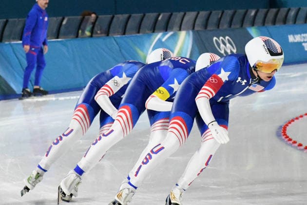 Team USA during Speed skating, Eisschnelllauf Women s Team Pursuit - Final A, Olympic Winter games, Winterspiele,Spiele, Summer games Milano-Cortina 2026 in Milan, Italy, February 17 2026  Copyright: xPasqualexGolia IPAxSportx xipa-agency.netx xx IPA_71644977 IPA_Agency_IPA71644977