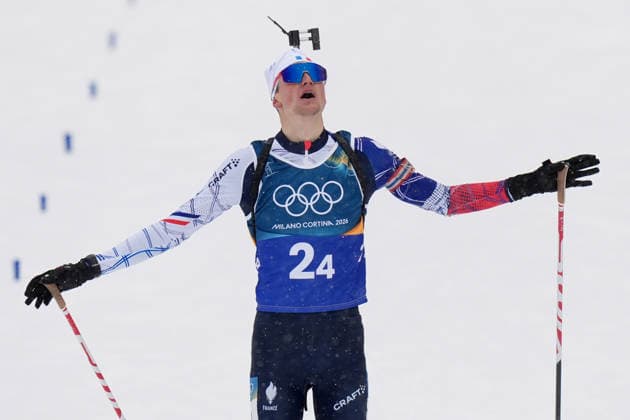 France ™s team , gold medal during Biathlon Men s 4 x 7.5km Relay t Antholz-Anterselva Biathlon Arena at the Milano Cortina 2026 Winter Olympics, in Anterselva (Italy) February 17 , 2026 (Spada LaPresse)  Copyright: xSpada LaPressex