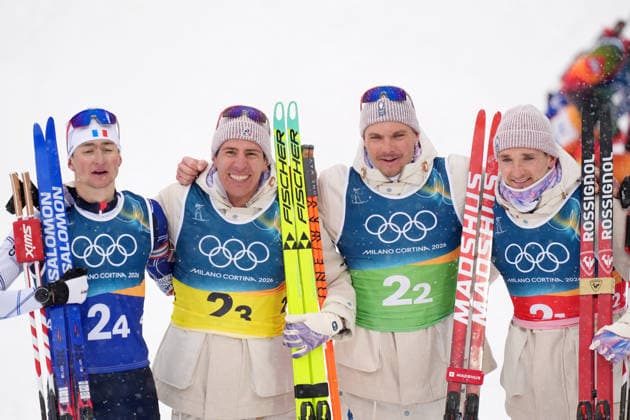 France ™s team , gold medal during Biathlon Men s 4 x 7.5km Relay t Antholz-Anterselva Biathlon Arena at the Milano Cortina 2026 Winter Olympics, in Anterselva (Italy) February 17 , 2026 (Spada LaPresse)  Copyright: xSpada LaPressex
