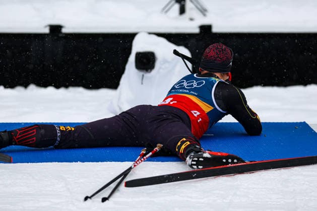 Antholz, Italien 17. Februar 2026: Biathlon Staffel 4 x 7,5 km Männer - Olympia 2026 Im Bild: Justus STRELOW (GER) beim Schießen. Anterselva Biathlon Arena *** Antholz, Italy February 17, 2026 Biathlon relay 4 x 7.5 km men Olympic Games 2026 In the picture Justus STRELOW GER shooting Anterselva Biathlon Arena Copyright: xFotostandx xHettichx
