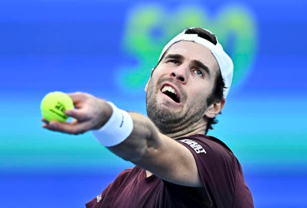 ATP, Tennis Herren QATAR EXXONMOBIL OPEN-ROUND OF 32 Karen Khachanov of Russia competes against Shintaro Mochizuki of Japan in the Round of 32 at the ATP men s Qatar ExxonMobil Open 2026 tennis tournament at the Khalifa International Tennis Complex in Doha, Qatar, on February 17, 2026. DOHA Qatar Copyright: xNOUSHADx