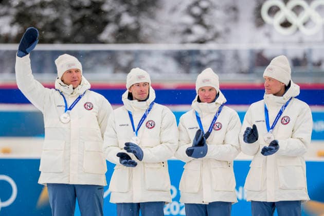 Winter Olympics in Milan Cortina 2026 Anterselva, Italy 20260217. Vetle Sjaastad Christiansen, Sturla Holm Laegreid, Johan-Olav Botn and Martin Uldal from Norway on the podium after the men s 4 x 7.5 km relay in biathlon during the Winter Olympics in Milano Cortina 2026. Photo: Heiko Junge NTB Anterselva Italy EDITORIAL USE ONLY. RESTRICTED USE FOR BETTING COMPANIES Ref:_SPODNq3a6vUAbg.jpg *** Winter Olympics in Milan Cortina 2026 Anterselva, Italy 20260217 Vetle Sjaastad Christiansen, Sturla Holm Laegreid, Johan Olav Botn and Martin Uldal from Norway on the podium after the men s 4 x 7 5 km relay in biathlon during the Winter Olympics in Milano Cortina 2026 Photo Heiko Junge NTB Anterselva Italy EDITORIAL USE ONLY RESTRICTED USE FOR BETTING COMPANIES  Copyright: xHeikoxJungex xNTBx