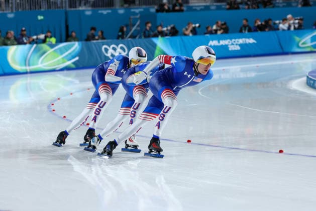 USA during the Olympic Winter games, Winterspiele,Spiele, Summer games Milano-Cortina 2026, Speed skating, Eisschnelllauf Men s Team Pursuit Finals on february 17, 2026 at Milano Speed Skating Stadium in Milan, Italy  Copyright: xFabrizioxCarabelli IPAxSportx xipa-agency.netx xx IPA_71646583 IPA_Agency_IPA71646583