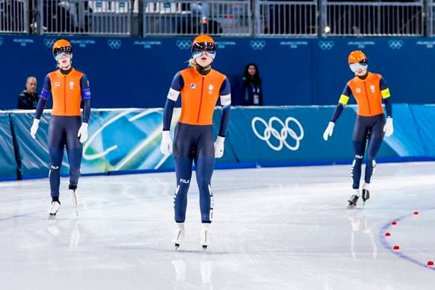Jorrit Bergsma of the Netherlands and Chris Huizinga of the Netherlands and Stijn Van De Bunt of the Netherlands looks dejected after Women s Team Pursuit Finals, Milano Cortina 2026 Winter Olympics: Day 11, Speed skating, Eisschnelllauf - Milano Cortina 2026 Winter Olympics: Day 11, Milano Speed Skating Stadium, February 17, 2026, Milan, Italy.