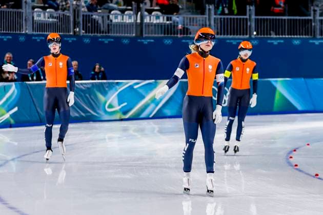 Jorrit Bergsma of the Netherlands and Chris Huizinga of the Netherlands and Stijn Van De Bunt of the Netherlands looks dejected after Women s Team Pursuit Finals, Milano Cortina 2026 Winter Olympics: Day 11, Speed skating, Eisschnelllauf - Milano Cortina 2026 Winter Olympics: Day 11, Milano Speed Skating Stadium, February 17, 2026, Milan, Italy.