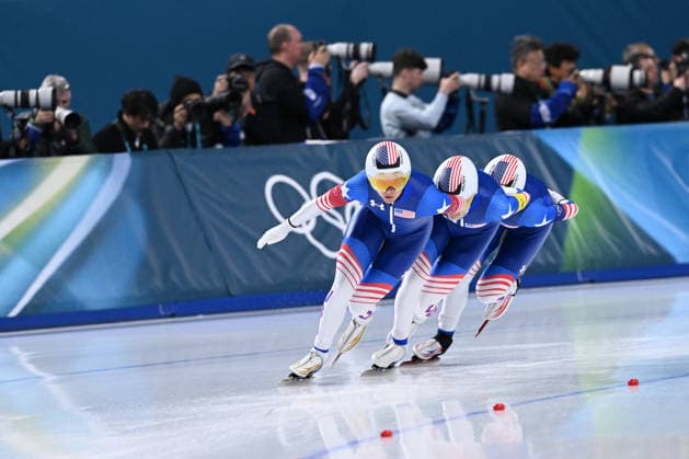 GIOCHI OLIMPICI - Olimpiadi Invernali Milano-Cortina 2026 - Speed skating, Eisschnelllauf Women s Team Pursuit - Final B USA during Speed Skating Women s Team Pursuit - Final B, Olympic Winter games, Winterspiele,Spiele, Summer games Milano-Cortina 2026 in Cortina dâ??Ampezzo, Italy, February 17 2026 Cortina D Ampezzo Italy  Copyright: xIPAxSport ABACAx