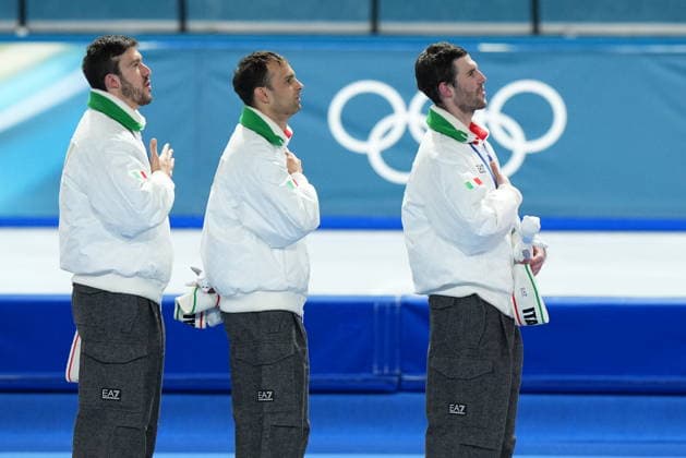Italy team Davide Ghiotto, Andrea Giovannini and Michele Malfatti win gold medal during the Speed skating, Eisschnelllauf Men s Team Pursuit at the Milano Cortina 2026 Winter Olympics, in Milan (Italy) February 17, 2026 (Photo Gian Mattia D Alberto LaPresse)  Copyright: xGianxMattiaxD Alberto LaPressex