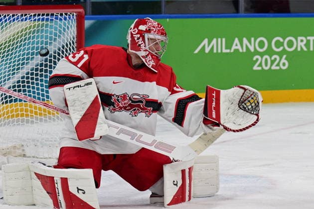 XXV Winter Olympic Games, Olympische Spiele, Olympia, OS in Milan, Italy, on February 17, 2026. Men s Ice hockey, Eishockey preliminary round playoffs, Czechia - Denmark. Goalkeeper Frederik Andersen (DEN) receives a goal. (CTKxPhoto MichalxKamaryt) CTKPhotoP2026021706892  CTKPhotoP2026021706892