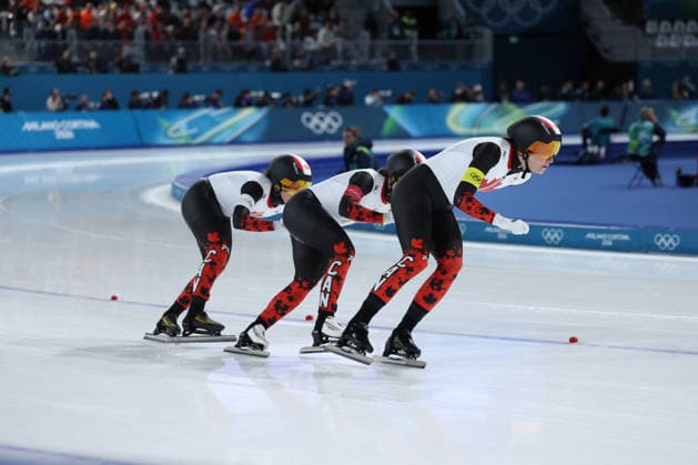 Canada during Olympic Winter games, Winterspiele,Spiele, Summer games Milano-Cortina 2026, Speed skating, Eisschnelllauf Women s Team Pursuit Final on February 17, 2026 at Milano Speed Skating Stadsium in Milan, Italy  Copyright: xFabrizioxCarabelli IPAxSportx xipa-agency.netx xx IPA_71649772 IPA_Agency_IPA71649772
