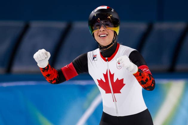 2026-02-17 Speed skating, Eisschnelllauf - Milano Cortina 2026 Winter Olympics - Day 11 MILAN, ITALY - FEBRUARY 17: Valerie Maltais of Canada reacts after competing in the Women s Team Pursuit during Day 11 of Speed Skating - Milano Cortina 2026 Winter Olympics at Milano Speed Skating Stadium on February 17, 2026 in Milan, Italy. (Photo by Joris Verwijst BSR Agency) Milan Italy Content not available for redistribution in The Netherlands directly or indirectly through any third parties. Copyright: xBSRxAgencyx