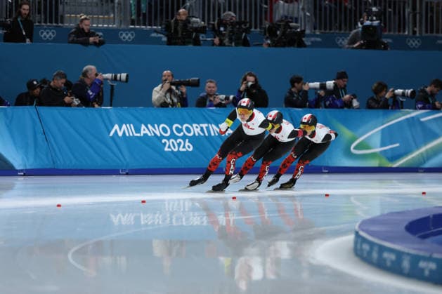 GIOCHI OLIMPICI - Olimpiadi Invernali Milano-Cortina 2026 - Speed skating, Eisschnelllauf Women s Team Pursuit Canada during Olympic Winter games, Winterspiele,Spiele, Summer games Milano-Cortina 2026, Speed Skating Women s Team Pursuit Final on February 17, 2026 at Milano Speed Skating Stadsium in Milan, Italy Cortina D Ampezzo Italy  Copyright: xIPAxSport ABACAx