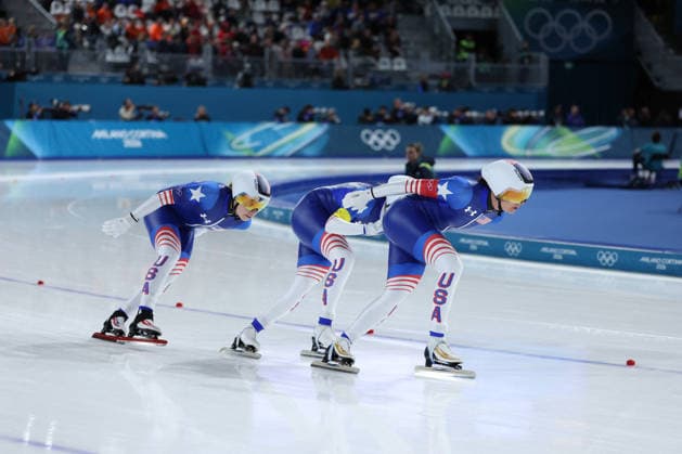 GIOCHI OLIMPICI - Olimpiadi Invernali Milano-Cortina 2026 - Speed skating, Eisschnelllauf Women s Team Pursuit USA during Olympic Winter games, Winterspiele,Spiele, Summer games Milano-Cortina 2026, Speed Skating Women s Team Pursuit Final on February 17, 2026 at Milano Speed Skating Stadsium in Milan, Italy Cortina D Ampezzo Italy  Copyright: xIPAxSport ABACAx