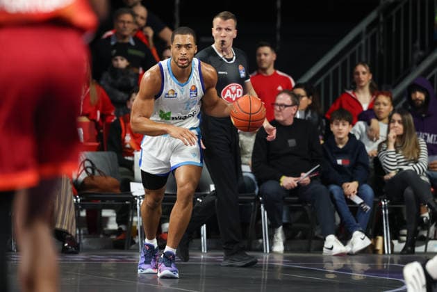 Jaedon LeDee (Skyliners Frankfurt, 13) mit Ball, GER, FC Bayern Basketball vs. Skyliners Frankfurt, Basketball, easycredit Basketball Bundesliga, 21. Spieltag, Saison 2025 2026, 17.02.2026, GER, FC Bayern Basketball vs. Skyliners Frankfurt, Basketball, easycredit Basketball Bundesliga, 21. Spieltag, Saison 2025 2026, 17.02.2026 Muenchen Copyright: xEibner-Pressefoto JennixMaulx EP_JML