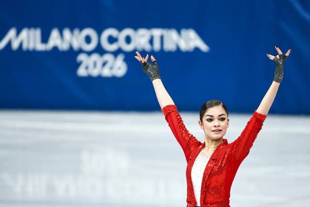 ITALY, MILAN - FEBRUARY 17, 2026: AIN athlete Adeliia Petrosian from Russia performs her routine in the women s singles short programme at the 2026 Winter Olympic Games, Olympische Spiele, Olympia, OS at Milano Ice Skating Arena. Mikhail Tereshchenko TASS  88857282