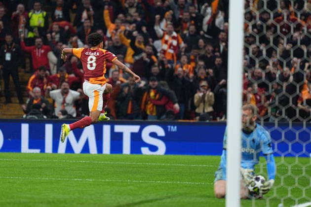 Galatasaray v Juventus - UEFA Champions League ISTANBUL, TURKIYE - FEBRUARY 17: Gabriel Sara (8) of Galatasaray celebrates after scoring a goal during the UEFA Champions League round of 16 play-off first-leg match between Juventus and Galatasaray at RAMS Park stadium in Istanbul, Turkiye on February 17, 2026. Adem Kutucu Anadolu Istanbul Turkey. Editorial use only. Please get in touch for any other usage.  Copyright: x2026xAnadoluxAdemxKutucux