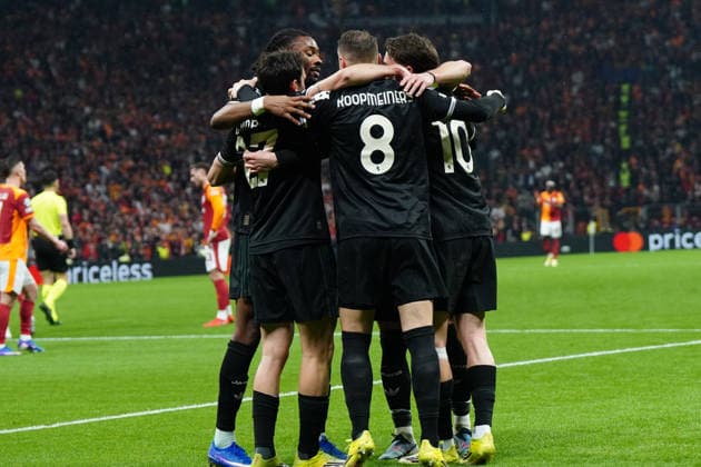 ISTANBUL, TURKEY - FEBRUARY 17: Teun Koopmeiners (8) of Juventus after scoring the first goal of his team with teammates during the UEFA Champions League 2025 26 League Knockout Play-off First Leg match between Galatasaray A.S. and Juventus at Ali Sami Yen Spor Kompleksi on February 17, 2026 in Istanbul, Turkey. Istanbul Turkey Copyright: xSeskimphotox GSaray-Juve-170226 (71)