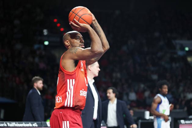 Isiaha Mike (FC Bayern Basketball, 22), GER, FC Bayern Basketball vs. Skyliners Frankfurt, Basketball, easycredit Basketball Bundesliga, 21. Spieltag, Saison 2025 2026, 17.02.2026, GER, FC Bayern Basketball vs. Skyliners Frankfurt, Basketball, easycredit Basketball Bundesliga, 21. Spieltag, Saison 2025 2026, 17.02.2026 Muenchen Copyright: xEibner-Pressefoto JennixMaulx EP_JML