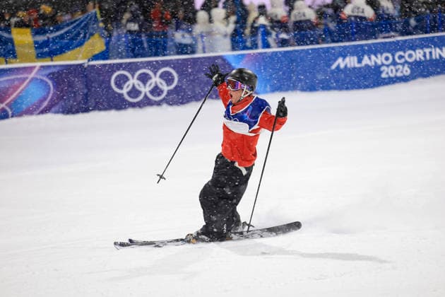 OLYMPICS - Winter Olympic Games, Olympische Spiele, Olympia, OS Milano Cortina 2026 LIVIGNO,ITALY,17.FEB.26 - OLYMPICS, FREE SKI, FREESTYLE SKIING - Winter Olympic Games Milano Cortina 2026, big air, men, final. Image shows the rejoicing of Matej Svancer (AUT).  GEPAxpictures xWolfgangxGrebien