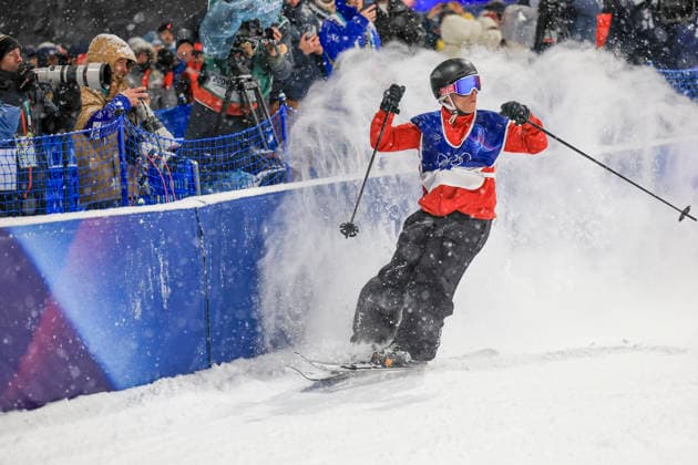 OLYMPICS - Winter Olympic Games, Olympische Spiele, Olympia, OS Milano Cortina 2026 LIVIGNO,ITALY,17.FEB.26 - OLYMPICS, FREE SKI, FREESTYLE SKIING - Winter Olympic Games Milano Cortina 2026, big air, men, final. Image shows the rejoicing of Matej Svancer (AUT).  GEPAxpictures xWolfgangxGrebien