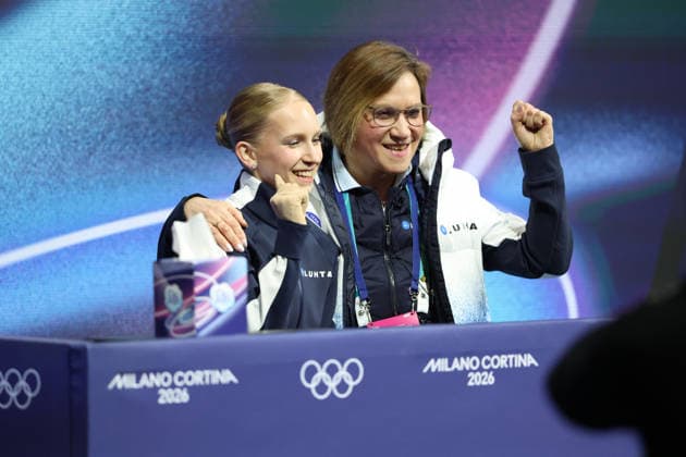 February 17, 2026, Milan, Lombardy, Italy: Iida Karhunen of Team Finland competes in the womens ice skating short program during the Milano Cortina 2026 Olympic Winter games, Winterspiele,Spiele, Summer games at Milano Ice Skating Arena. Olympics 2026: Milano Cortina: Figure skating, Eiskunstlauf Womens Singles Short Program  - ZUMAm117 20260217_oly_m117_022 Copyright: xDavidxMcIntyrex