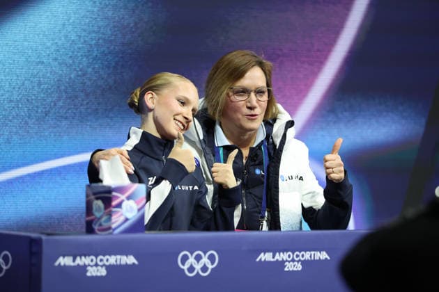 February 17, 2026, Milan, Lombardy, Italy: Iida Karhunen of Team Finland competes in the womens ice skating short program during the Milano Cortina 2026 Olympic Winter games, Winterspiele,Spiele, Summer games at Milano Ice Skating Arena. Olympics 2026: Milano Cortina: Figure skating, Eiskunstlauf Womens Singles Short Program  - ZUMAm117 20260217_oly_m117_024 Copyright: xDavidxMcIntyrex