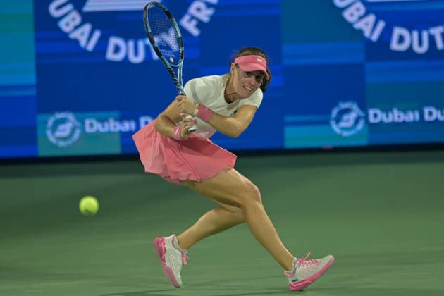 2026 Dubai Duty Free Tennis Championships DUBAI, UAE - FEBRUARY 17: Elena Rybakina (not seen) of Kazakhstan competes against Kimberly Birrell of Australia during the 2026 Dubai Duty Free Tennis Championships last 16 match between Elena Rybakina and Kimberly Birrell at Dubai Duty Free Tennis Stadium in Dubai, United Arab Emirates on February 17, 2026. Waleed Zein Anadolu Dubai United Arab Emirates. Editorial use only. Please get in touch for any other usage.  Copyright: x2026xAnadoluxWaleedxZeinx