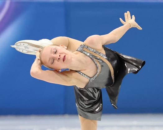 February 17, 2026, Milan, Lombardy, Italy: Iida Karhunen of Team Finland competes in the womens ice skating short program during the Milano Cortina 2026 Olympic Winter games, Winterspiele,Spiele, Summer games at Milano Ice Skating Arena. Olympics 2026: Milano Cortina: Figure skating, Eiskunstlauf Womens Singles Short Program  - ZUMAm117 20260217_oly_m117_027 Copyright: xDavidxMcIntyrex